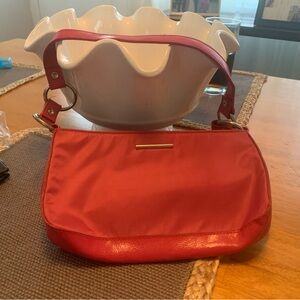 Elegant Red Clutch with Gold Accents